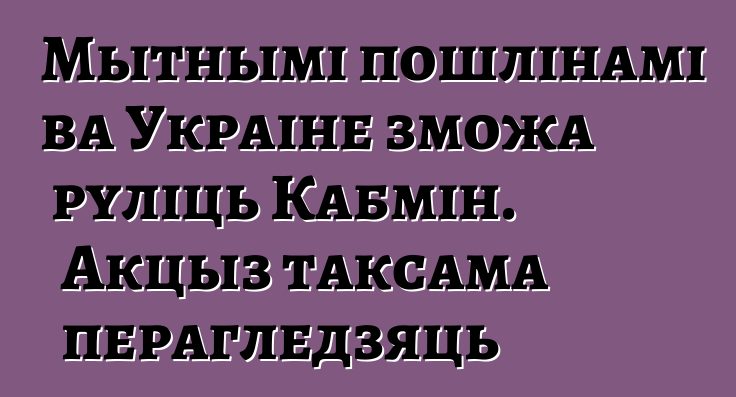 Мытнымі пошлінамі ва Украіне зможа руліць Кабмін. Акцыз таксама перагледзяць