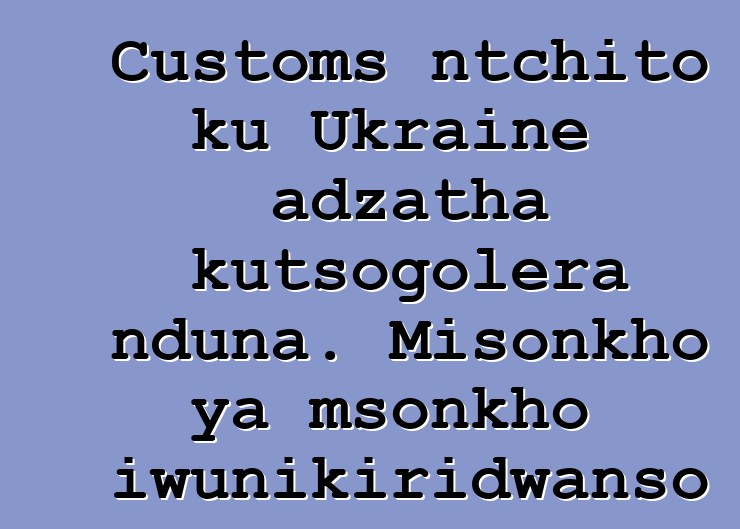 Customs ntchito ku Ukraine adzatha kutsogolera nduna. Misonkho ya msonkho iwunikiridwanso