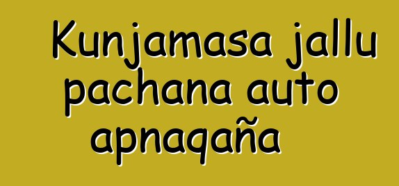 Kunjamasa jallu pachana auto apnaqaña