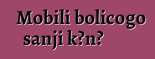 Mobili bolicogo sanji kɔnɔ