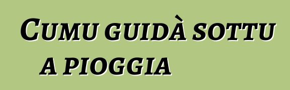 Cumu guidà sottu a pioggia