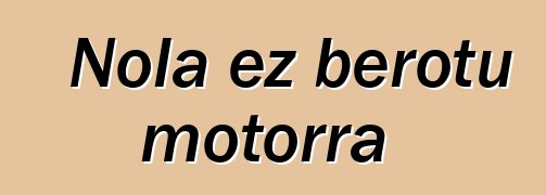 Nola ez berotu motorra
