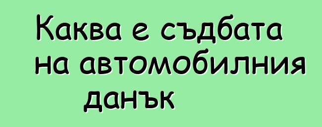 Каква е съдбата на автомобилния данък