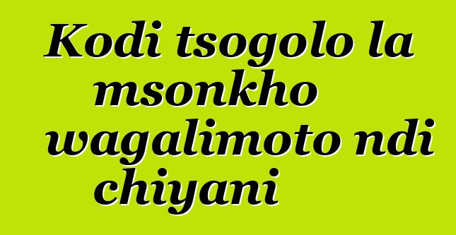Kodi tsogolo la msonkho wagalimoto ndi chiyani