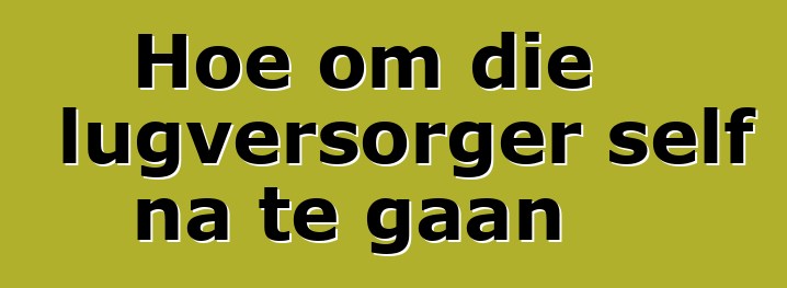 Hoe om die lugversorger self na te gaan