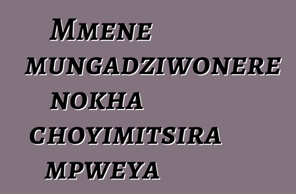Mmene mungadziwonere nokha choyimitsira mpweya
