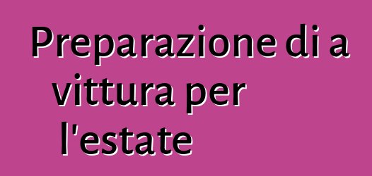 Preparazione di a vittura per l'estate