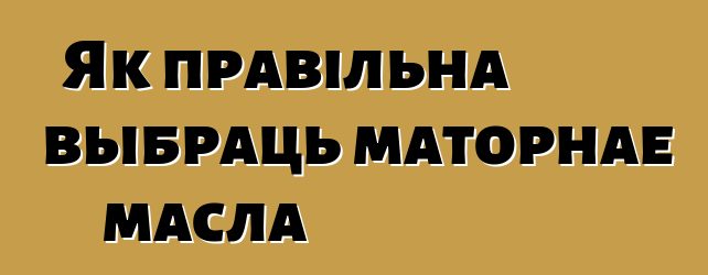 Як правільна выбраць маторнае масла