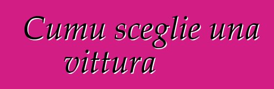 Cumu sceglie una vittura