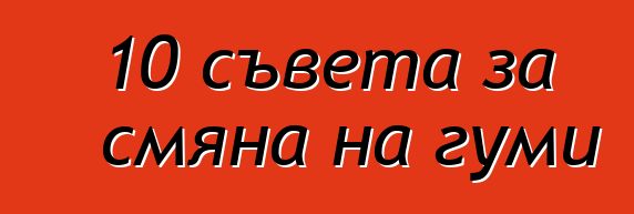 10 съвета за смяна на гуми