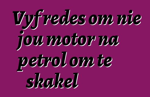 Vyf redes om nie jou motor na petrol om te skakel