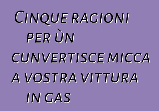 Cinque ragioni per ùn cunvertisce micca a vostra vittura in gas