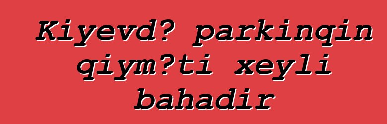 Kiyevdə parkinqin qiyməti xeyli bahadır
