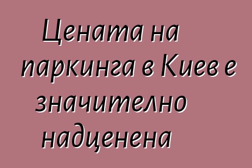 Цената на паркинга в Киев е значително надценена