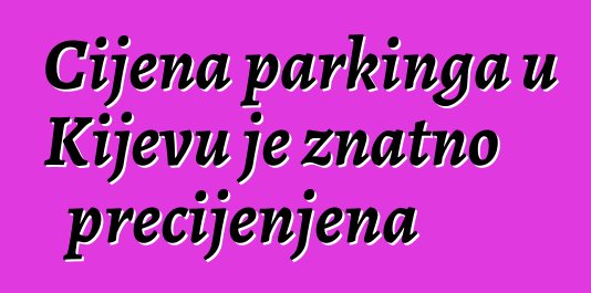 Cijena parkinga u Kijevu je znatno precijenjena