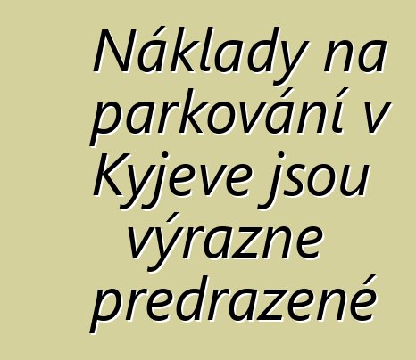 Náklady na parkování v Kyjevě jsou výrazně předražené