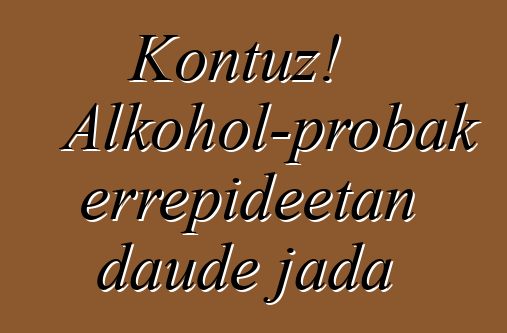 Kontuz! Alkohol-probak errepideetan daude jada