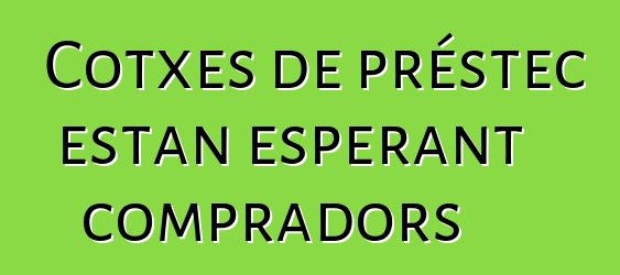 Cotxes de préstec estan esperant compradors